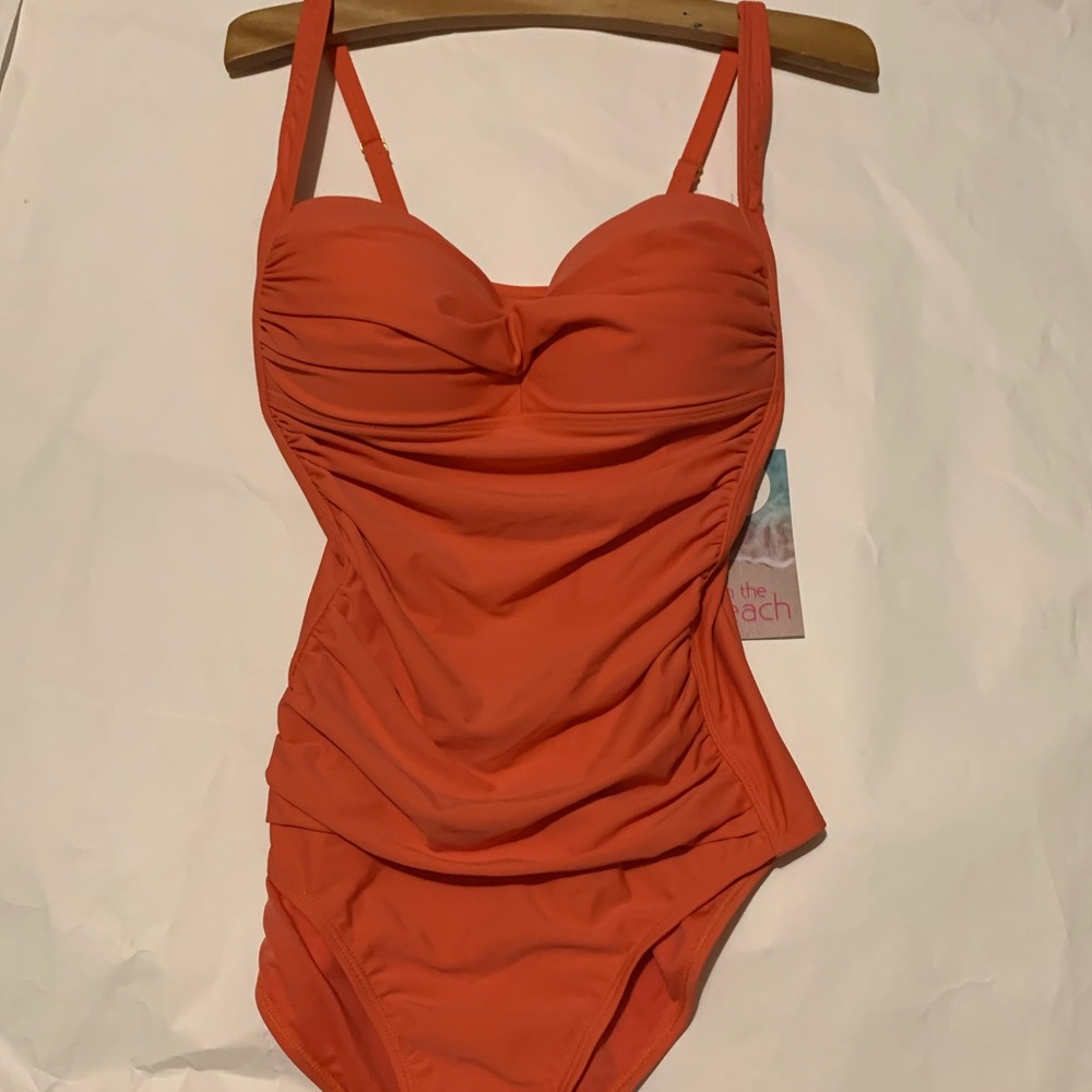 NWT On the Beach Rose of Sharon One Piece Swim 12